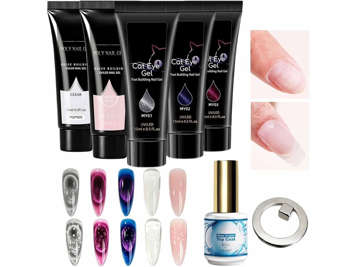 Kit De Gel Para Unhas Poly, 5 Cores Para Unhas De Longa Duração