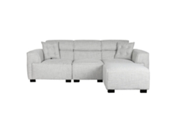 Sofá Modular Cinza em Poliéster, 231x170x82cm ALEXANDRA HOUSE LIVING
