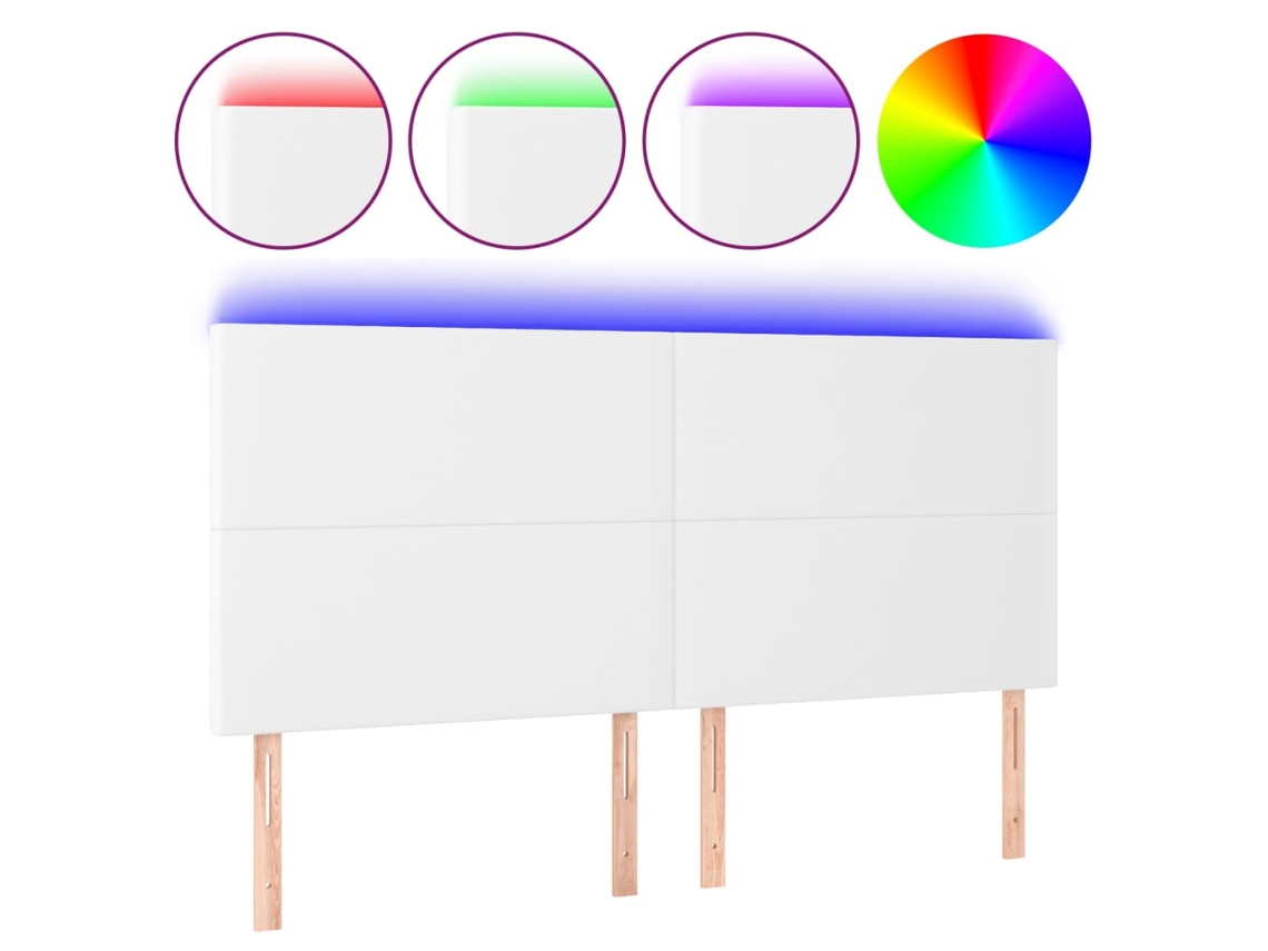Led Headboard, Led Headboards Vidaxl Branco Couro Artificial (160 X 5 X 118/128 Cm)
