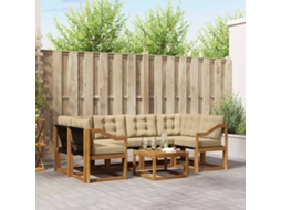 Vidaxl Conjunto De Sofás Para Exterior 7 Pcs Natural E Bege