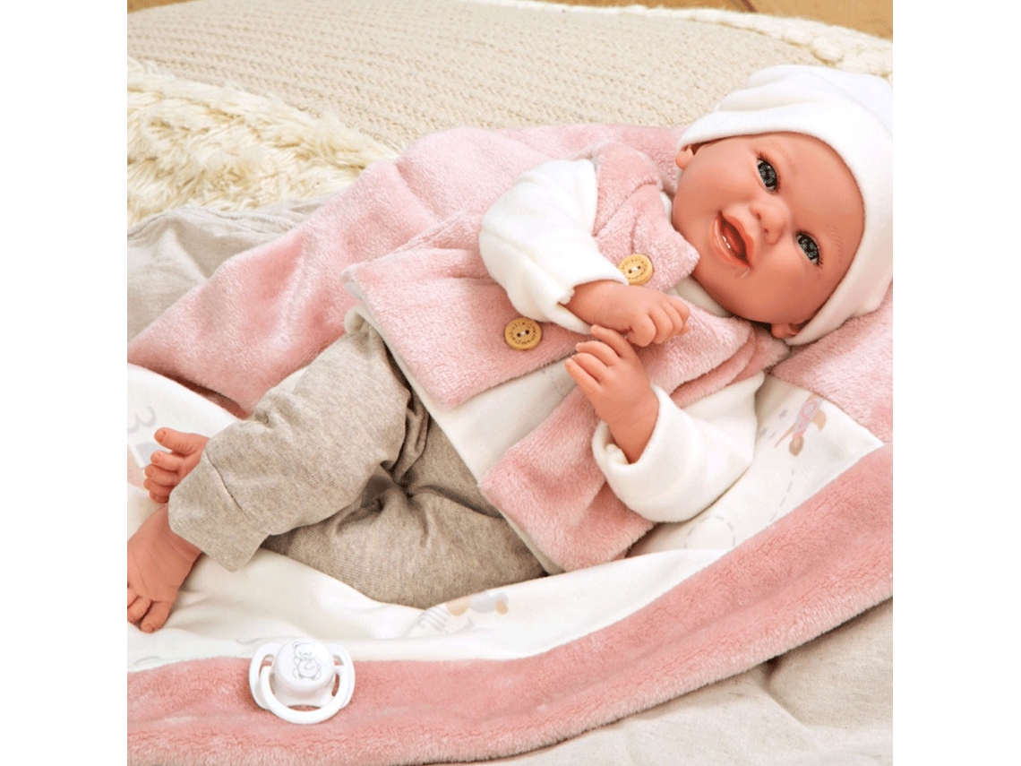 Boneca Elegance Colin Rosa com Manta 40 cm ARIAS (Idade Mínima: 3 anos)