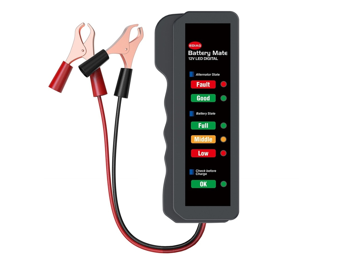 Testador De Bateria Zruxe 12v Led (alternador E Bateria Para Automóveis E Motociclos)