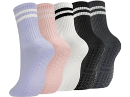 Conjunto de 5 Meias Femininas Antiderrapantes com Tiras AQUAFORGE