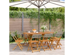 Vidaxl Cadeiras De Jardim Dobráveis 8 Pcs Vime Pe/madeira Maciça Cinza