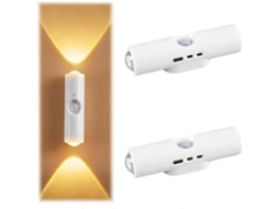 Pacote com 2 luzes noturnas recarregáveis e sensor de movimento.
