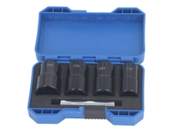 Kit De Extractores De Porcas E Parafusos De Impacto 1/2", Aço Cr Mo, Métrico 17mm, 19mm, 21mm, 22mm (5 Peças)
