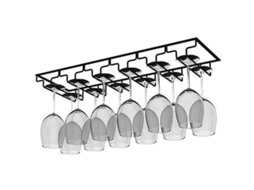 Suporte para Copos de Vinho Suspenso com 6 Trilhos Montado Sob Prateleira de Cozinha Ou Bar TRUYUETY