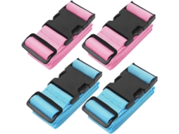 Conjunto De 4 Cintas Ajustáveis Para Mala, Com Fivela De Fecho Rápido, Para Fixação Segura De Bagagem Em Viagem