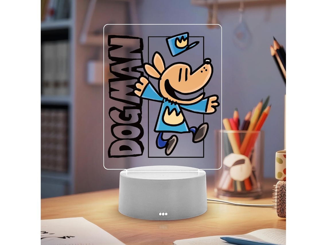 Luminária Noturna Oficialmente Licenciada Do Dog Man - Led Com Base