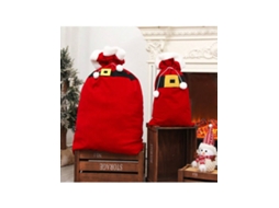 Sacola De Doces De Natal Com Tuch Flocado, 2 Unidades 2 Tamanhos , Sacola De Presentes, Decoração Igvtrade (28x48cm/50x76cm)