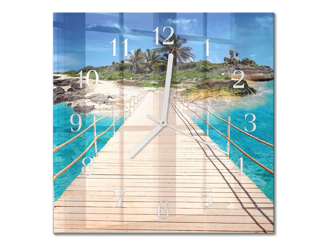 Relógio De Parede De Vidro Multicor Espelharte (30x30 Cm)