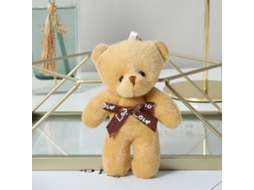 Walshlxq muñeco de Oso Peluche de Cabeza Grande com Gravata para Dia Dos Namorados, Aniversário, Casamento (s Marrom Claro 11x6cm 4.3x2.4in)