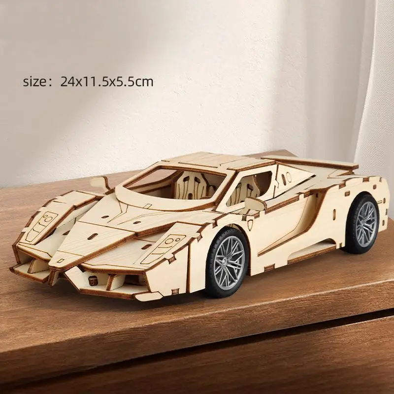 Modelo de Carro de Madeira 3d, Kit de Montagem Mecânica Faça Você Mesmo MDUG (estilo 7)
