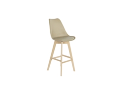 Banqueta bege em PU com acabamento em faia, 48,5x55x109cm ALEXANDRA HOUSE LIVING
