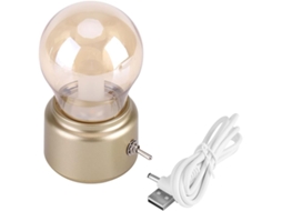 Okjhfd Luminária De Mesa Retrô Led Recarregável E Criativa, Com Lâmpada Transparente, Ideal Para Café, Sala De Estar