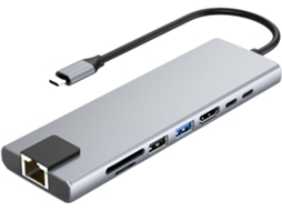 Estação De Acoplamento Usb-c Para Saída Hdtv 4k, Usb 3.0, 2.0 Pd, 100