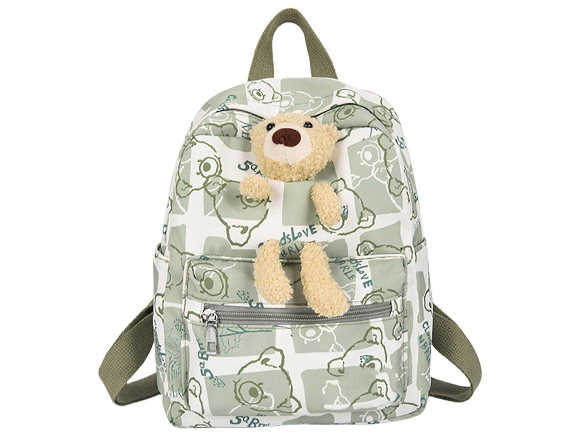 Mochila Infantil Personalizada, Moderna, Ideal Para Escola, Creche, Livros E Lanches, Com Alça Ajustável E Confortável Na Cor Verde.