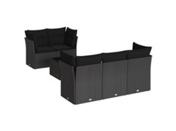 Garden Sofa Set, Garden Sofa Sets Vidaxl Preto Rattan / Vime (n/a)