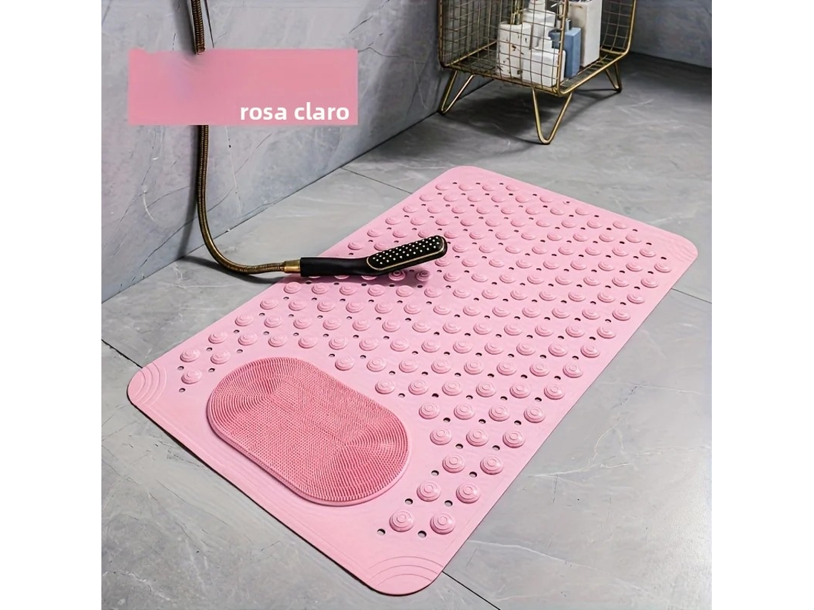 Tapete de Banheiro Antiderrapante em Pvc com Nó de Massagem, 0,8 Cm de Espessura, 2600 G/m² MDUG (rosa)