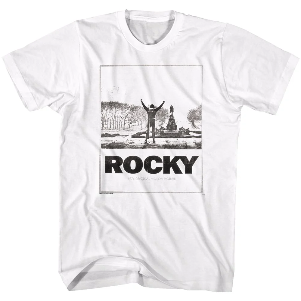 Rockinstone Rocky Movie Snow Rock White Adult T-shirt Size:s