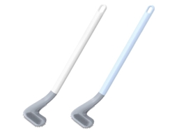 2 Peças De Escova De Vaso Sanitário De Silicone Com Cabo Longo E Suporte, Design Triangular Para Limpeza Profunda Sem Cantos Cegos