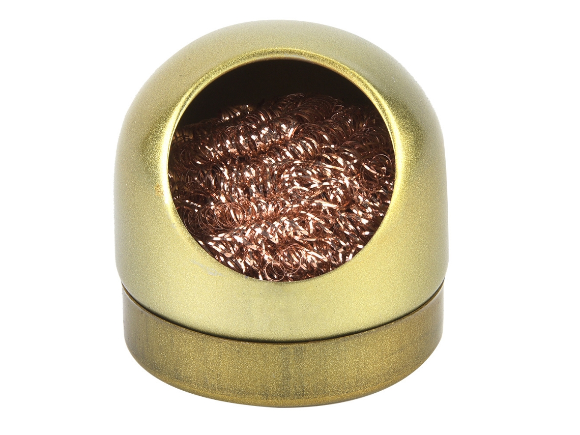 Limpador de ponta de pistola de solda com esfera de arame e base de suporte (ouro) 1 peça