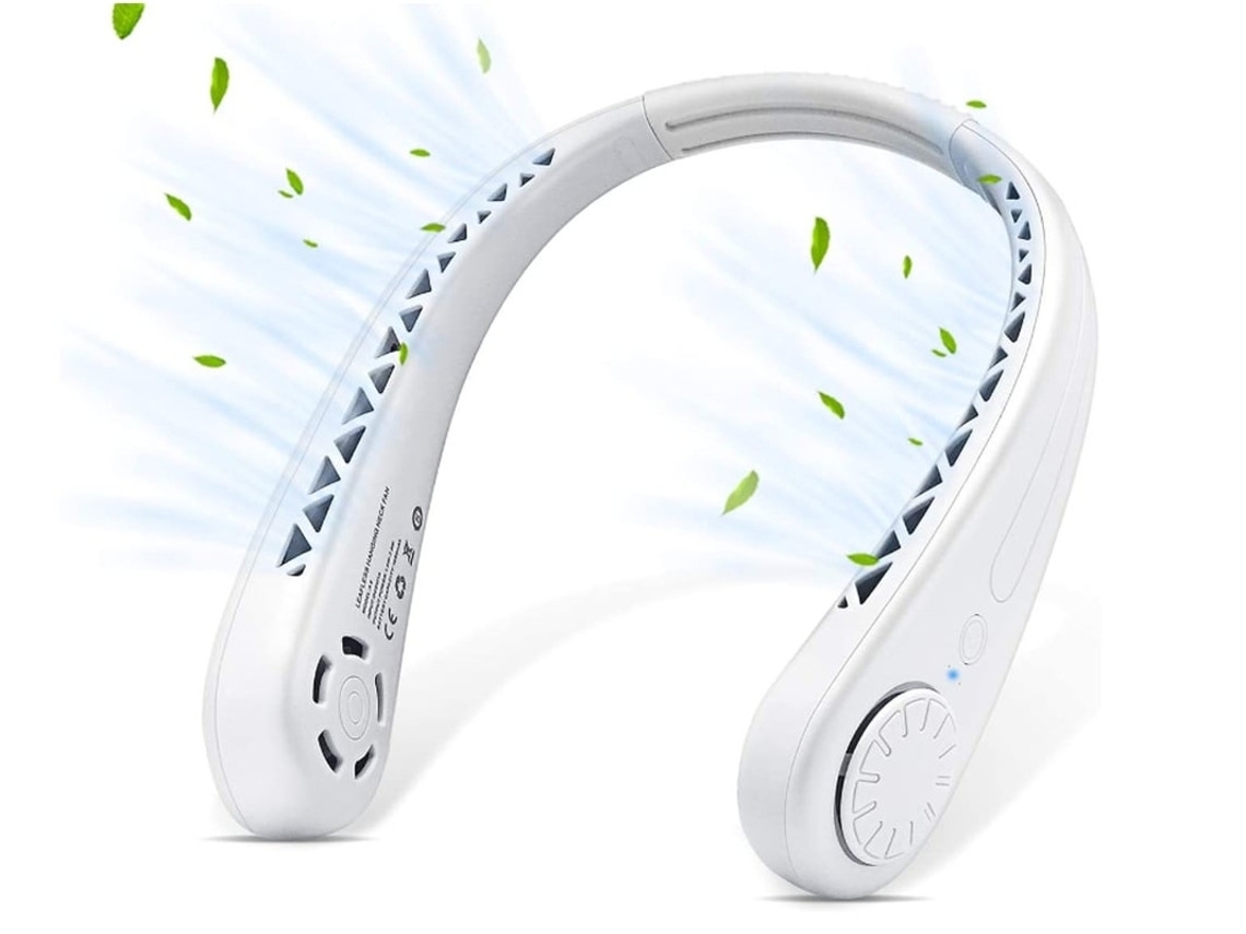 Ventilador De Pescoço Portátil O Ventilador De Pescoço Sem Folhas Branco Lalamoli