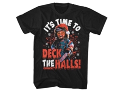 Rockinstone Chucky Deck The Halls Black T-shirt Size:xl