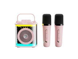 Mini Máquina De Karaokê Para Crianças E Adultos Alto Falante Bluetooth Portátil Com 2 Microfones Sem Fio Conjunto De Alto Falante Com Micr Yizhood