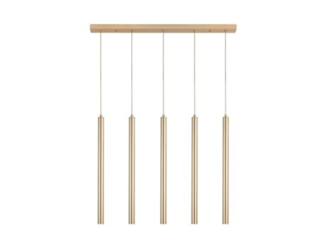 Suspensão De Tubo 5x10w G9 Dourado Ip20 Braytron