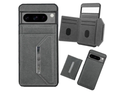 Capa De Celular Com Compartimento Para Cartões E Fivela De Metal De Cor Sólida