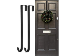 Gancho de Porta para Guirlanda Natal, 2 Peças, Suporte de Metal para Guirlanda, Gancho para Guirlanda Porta de Entrada BRILVIBERA