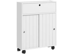Unidade Banheiro 52x17x67cm Com Papel Higiênico Sobre Rodas, Branco
