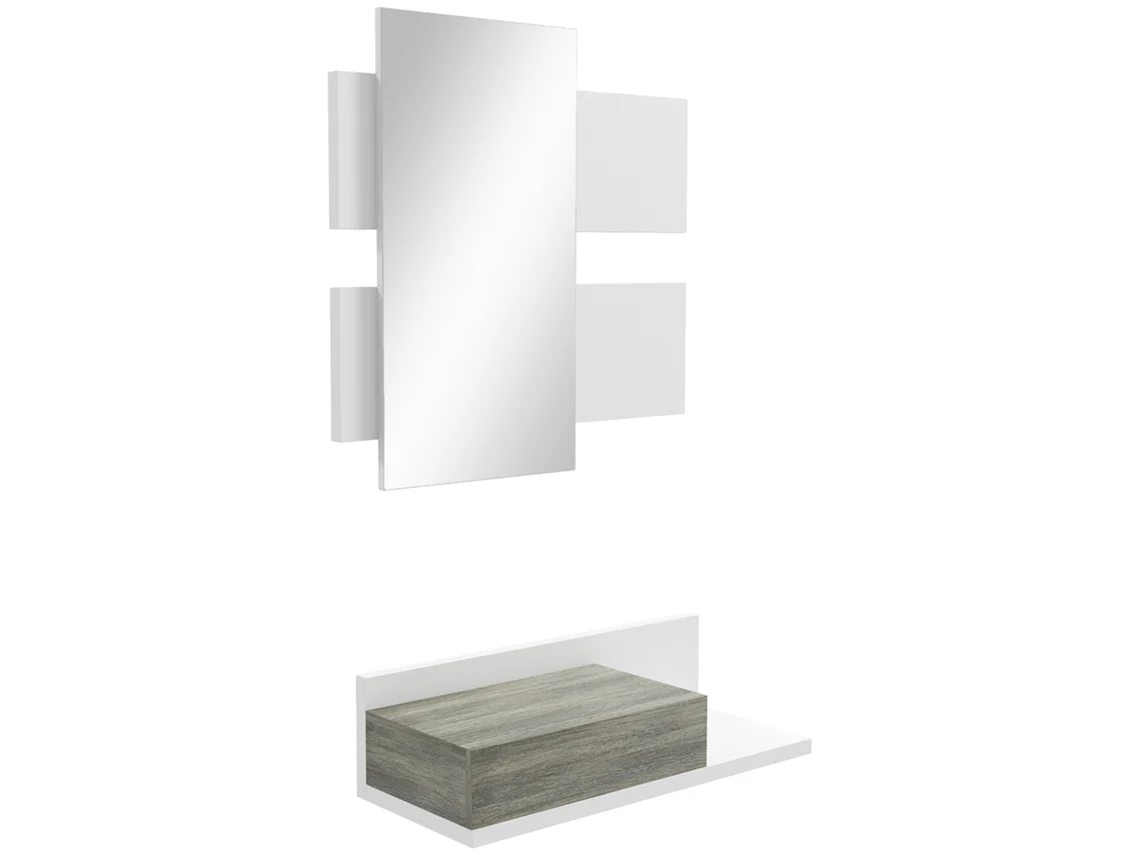 Mesa para PC BTFORUS clássica com prateleira retrátil, 60x48x73cm branca