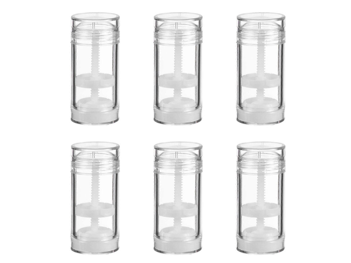 Conjunto de 6 frascos vazios de plástico para desodorante, com tampa de rosca, recarregáveis e de 30ml.
