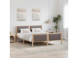 Vidaxl Estrutura Da Cama Com Cabeceira Marrom E Taupe 150 X 200 Cm