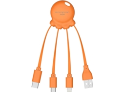 Cabo XOOPAR XP6104020A (USB - Micro-USB+Lightning+USB-C - 0.1m - Laranja)