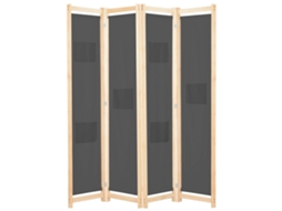 Vidaxl Divisória De Quarto Com 4 Painéis 160x170x4 Cm Tecido Cinzento