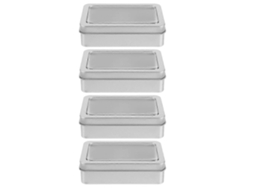 Caixa Para Dados Com 4 Peças, Caixa De Metal Com Janela De Abertura, Estojo Para Dados, Suporte Para Armazenamento De Dados. Hengjian