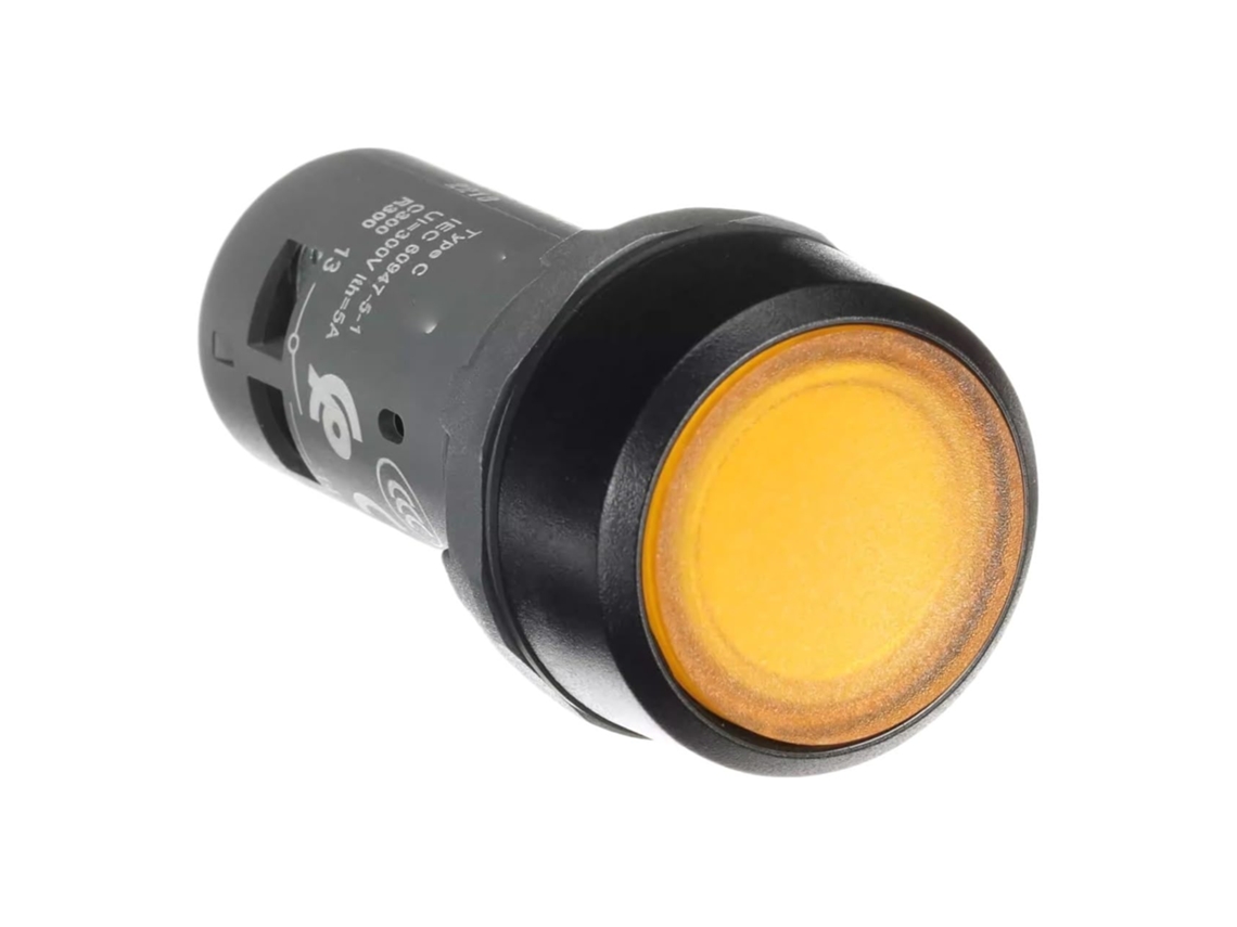 1 Peça Nova Botão Iluminado Cp1-11y 10-amarelo 24v 1na