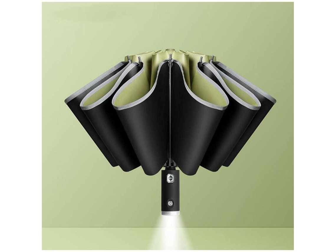 Nova Line guarda chuva Plegable Invertido de Tres Dobles Con Abrir/cerrar Automático, Borde Reflectivo Y Linterna Led