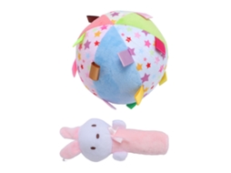 Mali 2pcs Bola Cascavel Sensorial de Pelúcia Macia Brinquedo para Bebê com Design Animado