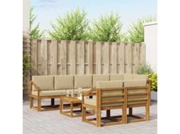 Vidaxl Conjunto De Sofás Para Exterior 9 Unid. Natural E Bege