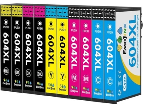 Cartuchos De Tinta Compatíveis Emojink 604xl Pacote De 10 Alta Capacidade Instalação Fácil