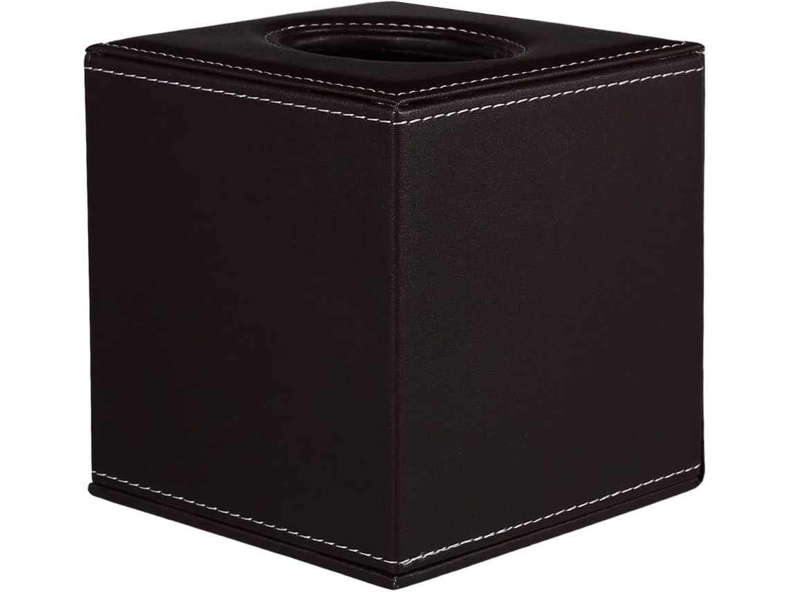 Organizador De Banheiro Para Porta-lenços Decorativo Em Couro Sintético