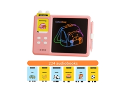 Tablete Educativo Infantil Com Cartões Brinquedo Sonoro Para Desenhar E Escrever Sfushos (totalmente Em Inglês Rosa)