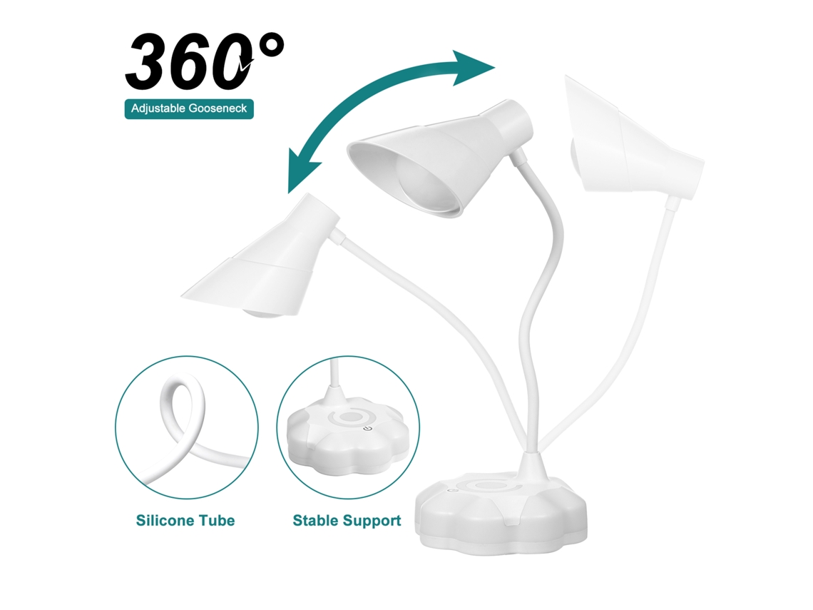 Lâmpada de Mesa Led Usb 2.8w Ajustável com Sensor Táctil, Portátil, Cuidado com os Olhos | S/MARCA