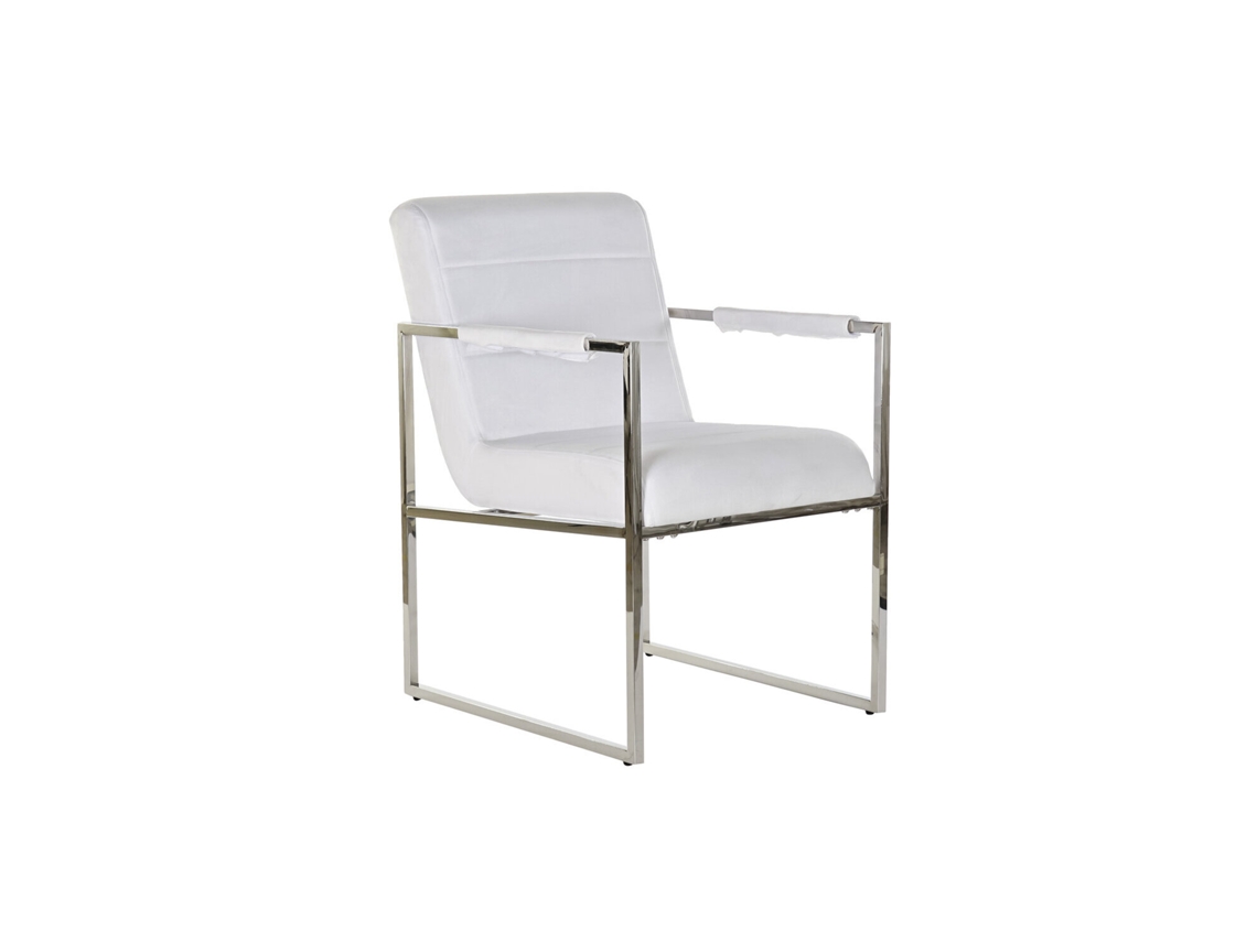 Poltrona de Aço e Poliéster Branco, 56x68x92cm ALEXANDRA HOUSE LIVING