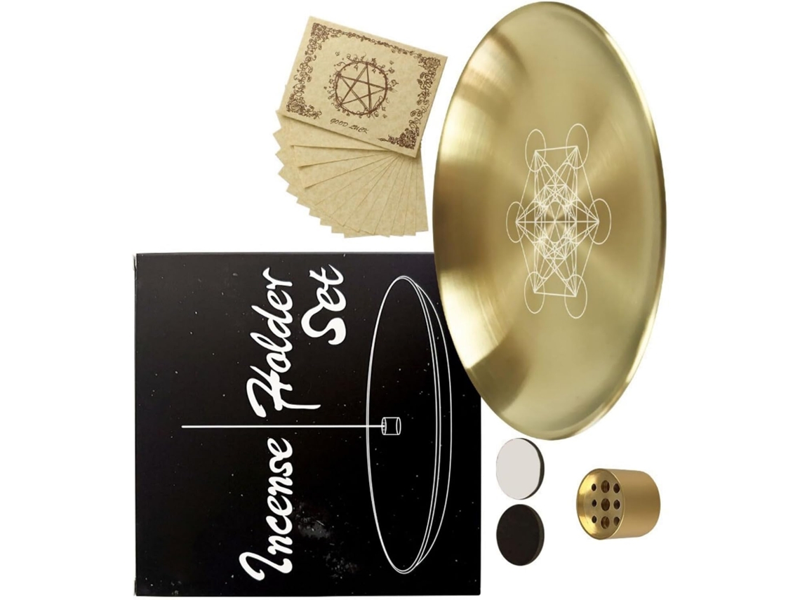 Conjunto De Queimador De Incenso Aromático Em Aço Inoxidável, Com 9 Furos E Bandeja Para Acessórios