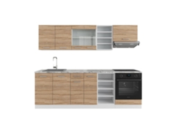Cozinha R-Line, 240 cm sem bancada, Sonoma/branco, Vicco